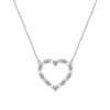 Rosecliff Heart Necklace featuring twenty alternating alexandrites and diamonds prong set in 14k white Gold