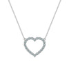 Rosecliff Heart Necklace featuring twenty faceted round cut alexandrites prong set in 14k white Gold