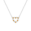 Rosecliff Heart Necklace featuring twelve alternating citrines and diamonds prong set in 14k white Gold
