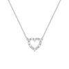 Rosecliff Heart Necklace featuring twelve faceted round cut diamonds prong set in 14k white Gold