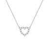 Rosecliff Heart Necklace featuring twelve faceted round cut white topaz prong set in 14k white Gold