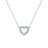 Rosecliff Heart Necklace featuring twelve faceted round cut alexandrites prong set in 14k white Gold