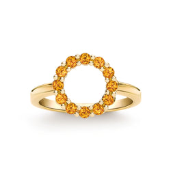 Rosecliff Small Circle Citrine Ring in 14k Gold (November)