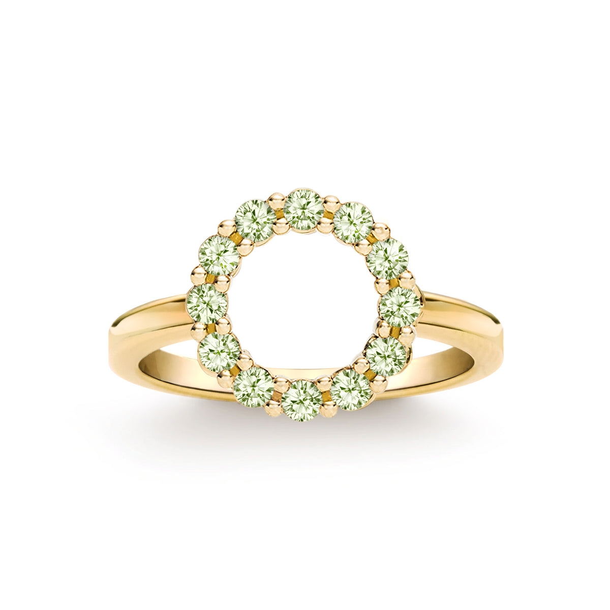 Buy quality Radiant Rose Gold Ring with Round Cut Diamond and Pave Band in  Pune