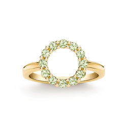 Rosecliff Small Circle Peridot Ring in 14k Gold (August)