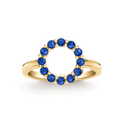 Rosecliff Small Circle Sapphire Ring in 14k Gold (September)