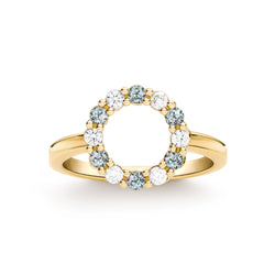 Rosecliff Small Circle Diamond & Alexandrite Ring in 14k Gold (June)