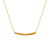 Rosecliff bar necklace with eleven 2 mm faceted round cut citrines prong set in solid 14k yellow gold - front view