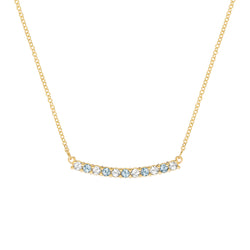 Rosecliff Diamond & Nantucket Blue Topaz Bar Necklace in 14k Gold (December)