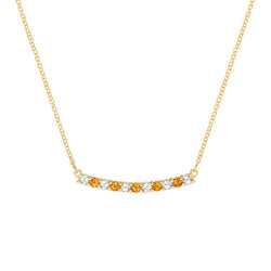 Rosecliff Diamond & Citrine Bar Necklace in 14k Gold (November)