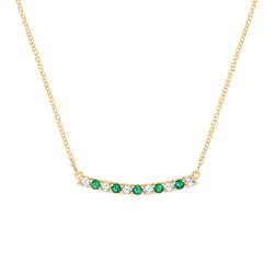 Rosecliff Diamond & Emerald Bar Necklace in 14k Gold (May)