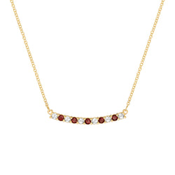 Rosecliff Diamond & Garnet Bar Necklace in 14k Gold (January)