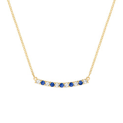 Rosecliff Diamond & Sapphire Bar Necklace in 14k Gold (September)