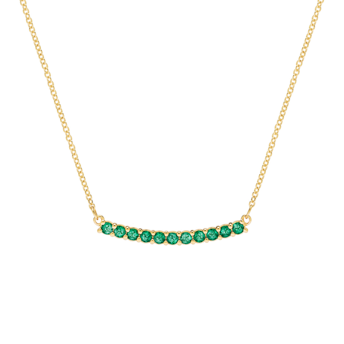 Genuine Emerald Necklace / 14k Gold Bar Necklace / May Birthstone / hot Natural Emerald Gemstone Bar Necklace / Gift for Her / Mom Jewelry