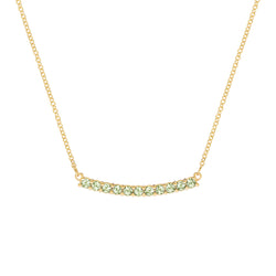 Rosecliff Peridot Bar Necklace in 14k Gold (August)