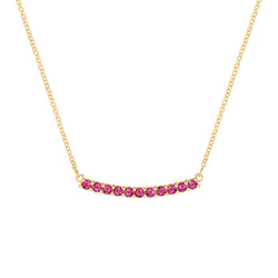 Rosecliff Ruby Bar Necklace in 14k Gold (July)