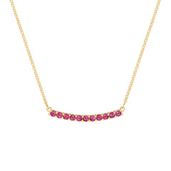 Rosecliff Ruby Bar Necklace in 14k Gold (July)