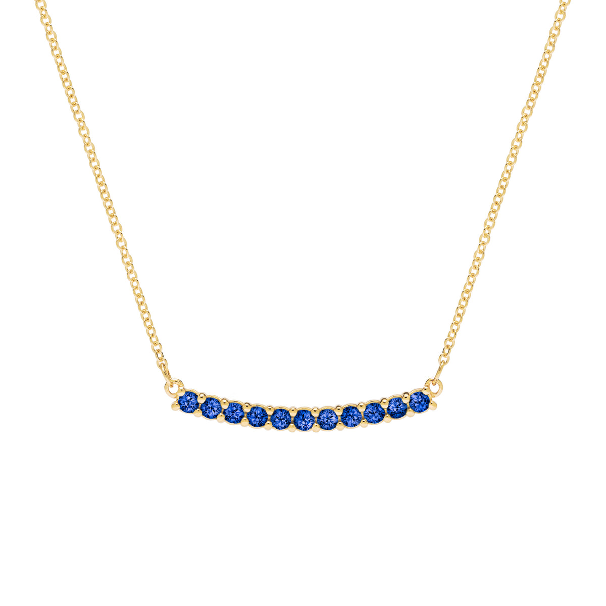 Rosecliff Sapphire Bar Necklace in 14k Gold September