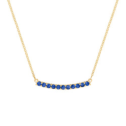 Rosecliff Sapphire Bar Necklace in 14k Gold (September)