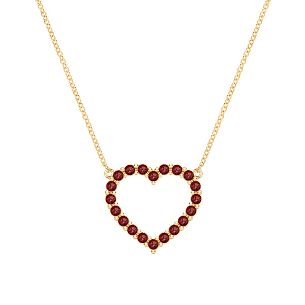 0.90 cttw Pendant Necklace, Garnet Heart Pendant Necklace for Women in -  Vir Jewels