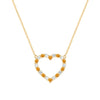 Rosecliff Heart Necklace featuring twenty alternating citrines and diamonds prong set in 14k yellow Gold - front view