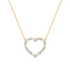 Rosecliff Heart Necklace featuring twenty alternating Nantucket blue topaz and diamonds prong set in 14k Gold - front view