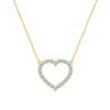 Rosecliff Heart Necklace featuring twenty faceted round cut Nantucket blue topaz prong set in 14k yellow Gold - front view