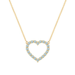 Rosecliff Heart Nantucket Blue Topaz Necklace in 14k Gold (December)