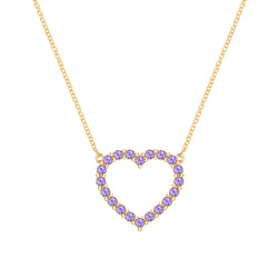 Rosecliff Heart Amethyst Necklace in 14k Gold (February)