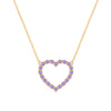 Rosecliff Heart Necklace featuring twenty faceted round cut amethysts prong set in 14k yellow Gold - front view
