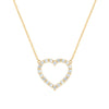 Rosecliff Heart Necklace featuring twenty faceted round cut diamonds prong set in 14k yellow Gold - front view