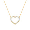 Rosecliff Heart Necklace featuring twenty faceted round cut white topaz prong set in 14k yellow Gold - front view
