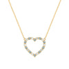 Rosecliff Heart Necklace featuring twenty alternating alexandrites and diamonds prong set in 14k yellow Gold - front view