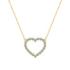 Rosecliff Heart Necklace featuring twenty faceted round cut alexandrites prong set in 14k yellow Gold - front view