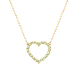 Rosecliff Heart Peridot Necklace in 14k Gold (August)