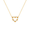 Rosecliff Heart Necklace featuring twelve alternating citrines and diamonds prong set in 14k yellow Gold - front view