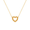 Rosecliff Heart Necklace featuring twelve faceted round cut citrines prong set in 14k yellow Gold - front view