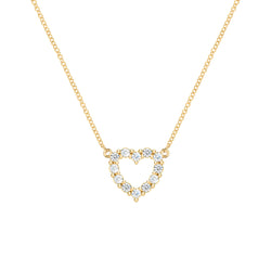 Rosecliff Small Heart Diamond Necklace in 14k Gold (April)