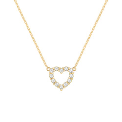 Rosecliff Small Heart White Topaz Necklace in 14k Gold (April)