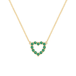 Rosecliff Small Heart Emerald Necklace in 14k Gold (May)