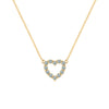 Rosecliff Heart Necklace featuring twelve faceted round cut alexandrites prong set in 14k yellow Gold - front view