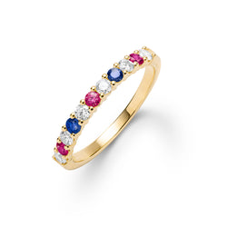 Liberty Rosecliff Stackable Ring with Diamonds in 14k Gold