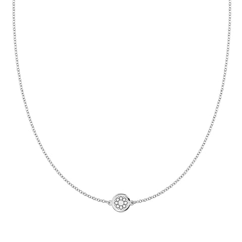 Solidarity Disc Necklace in 14k Gold - White Gold