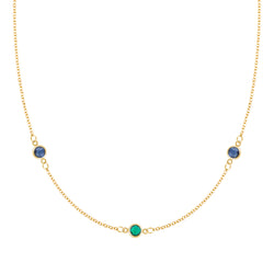 Terra 3 Stone Necklace in 14k Gold