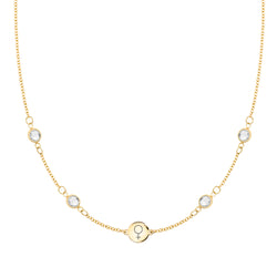 Venus 4 Stone Necklace in 14k Gold