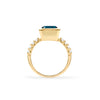 Warren Vertical Atlantic Blue Topaz Ring with Diamonds in 14k Gold (December)