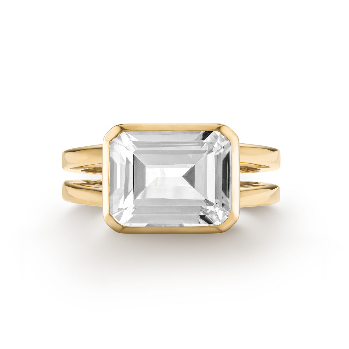 Personalized Greenwich 4 Birthstone & Diamond Ring in 14k Gold