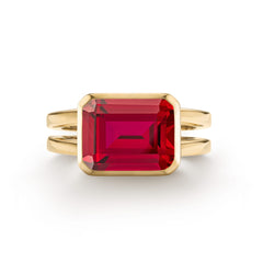 Warren Horizontal Ruby Ring in 14k Gold (July)