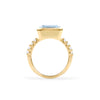 Warren Horizontal Aquamarine Ring with Diamonds in 14k Gold (March)