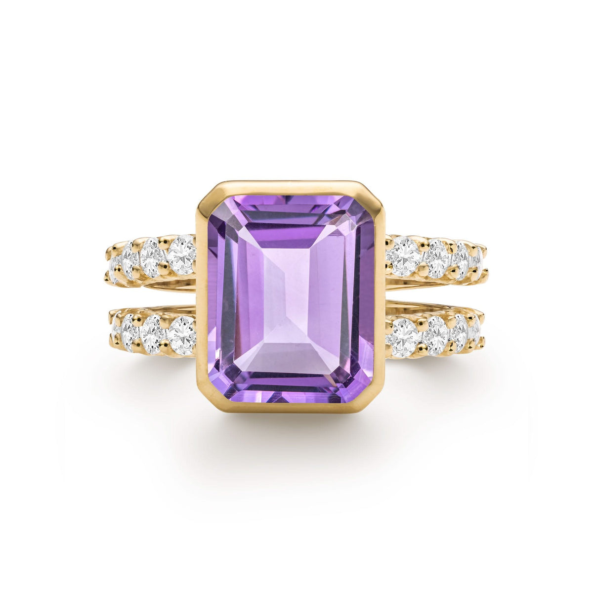 14k amethyst and diamond ring Clearance